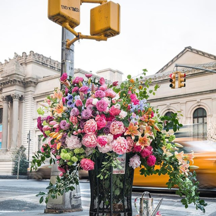 lewis miller flowers new york city metropolitan museum trash can