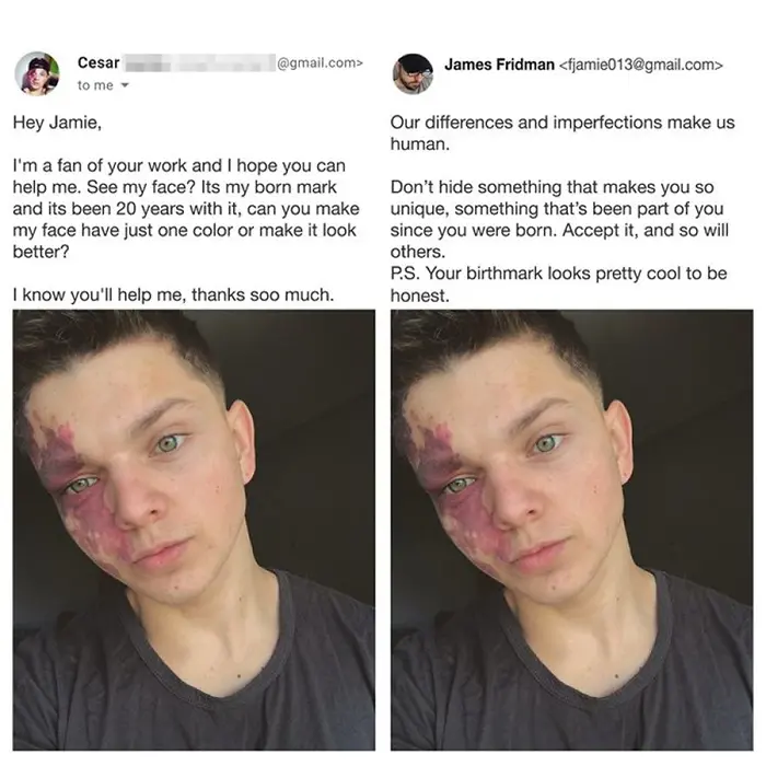 photoshop troll james fridman refuses to alter cesar's birthmark