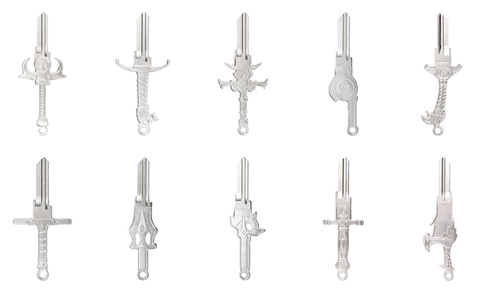 sword keys inspired by fantasy movies games