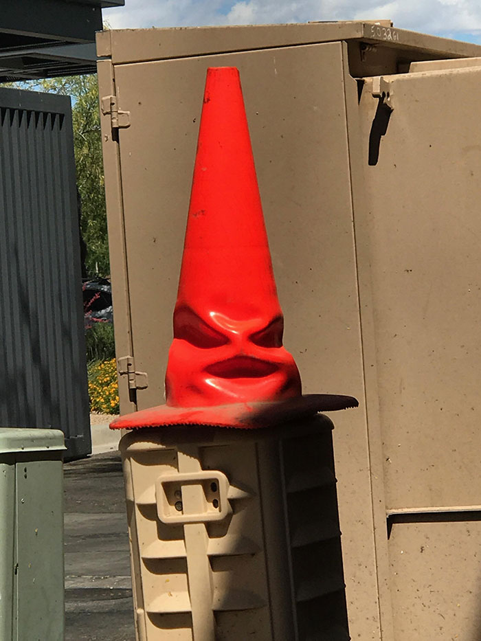 traffic cone resembles the sorting hat pareidolia