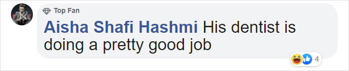 Aisha Shafi Hashmi Facebook Comment on Dog Wearing Fake Teeth