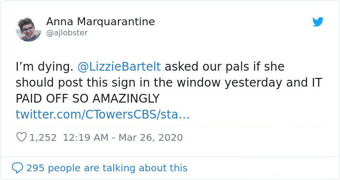 Anna Marquarantine Tweet