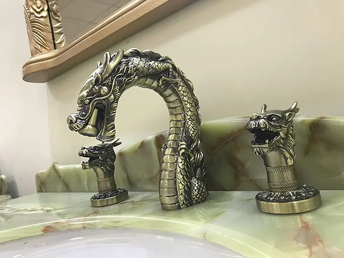 Antique Brass Dragon Faucet Detailed 1