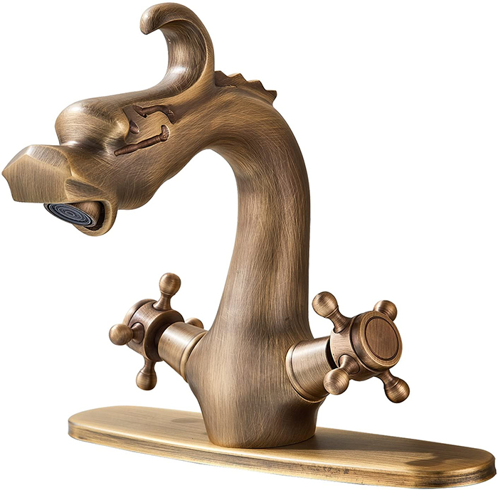 Antique Brass Dragon Faucet Minimalist 1