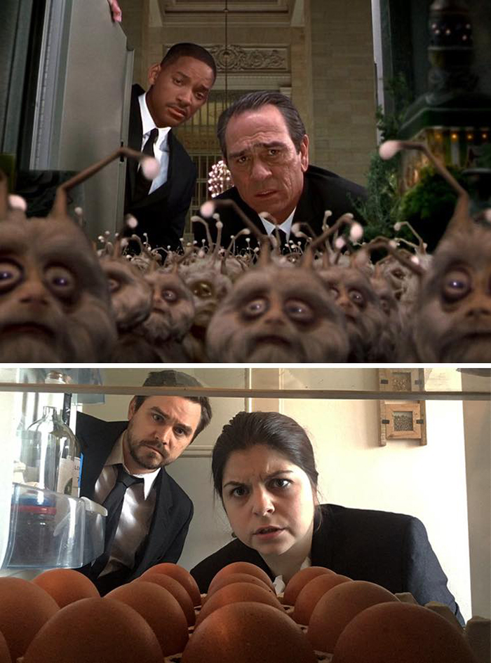 Couple Recreates Famous Movies Men in Black