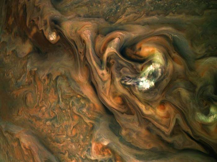 Intricate Patterns in Region of Jupiter's Northern Hemisphere Photo