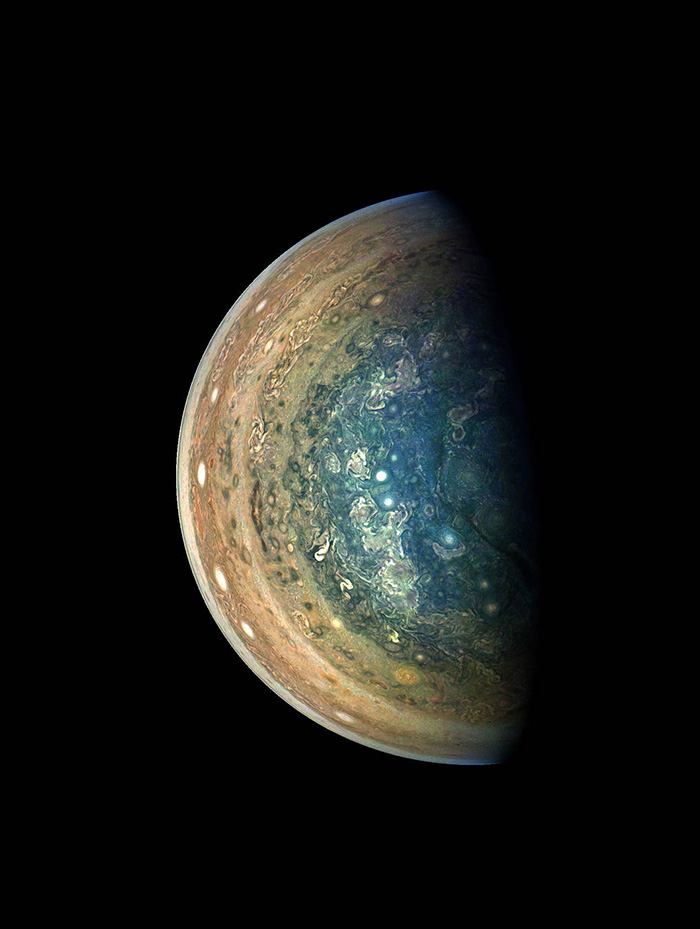 Jupiter Swirling South Pole Photo