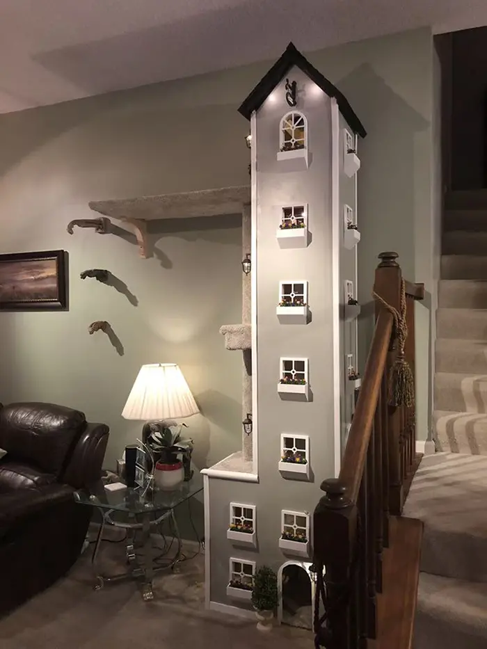 Kitty Tower Beside a Staircase