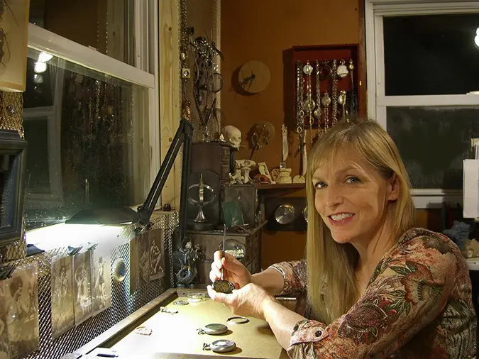 Susan Beatrice creates steampunk sculptures at her studio