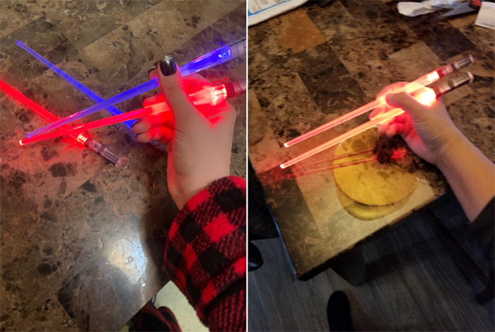 chopsabers light-up eating utensils bright colors