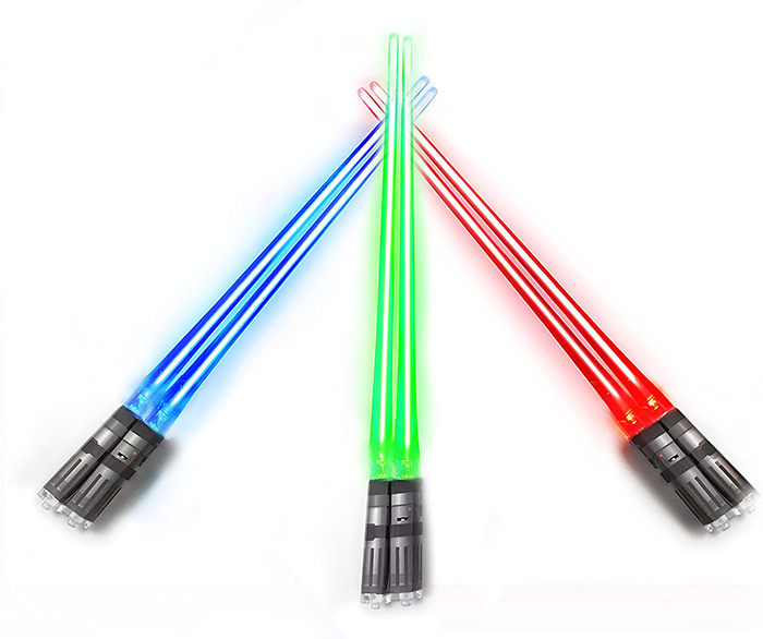 chopsabers light-up eating utensils different colors