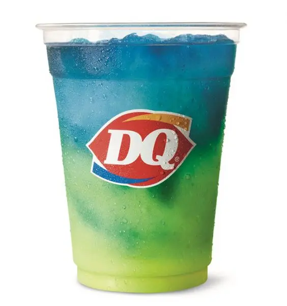 Dairy Queen Has A Lemonade Twisty Misty Slush Mixed With Blue Raspberry