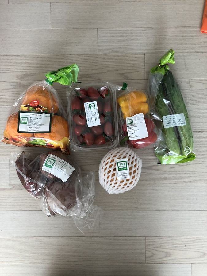 fresh produce provided in the south korean government comfort package