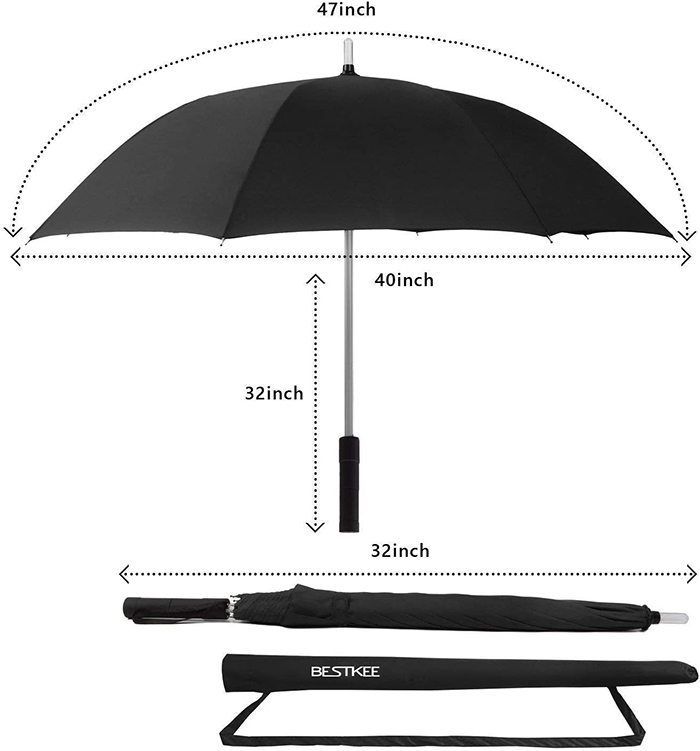 umbrella measurements and shoulder strap