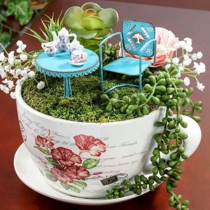 miniature landscapes on a cup