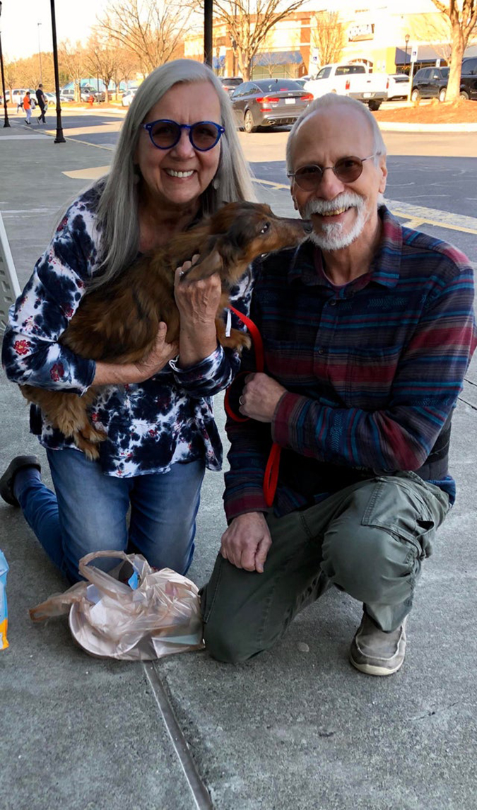 rescue pet photo-senior couple adopts senior dog