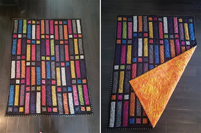 stained glass quilts with brilliant colors