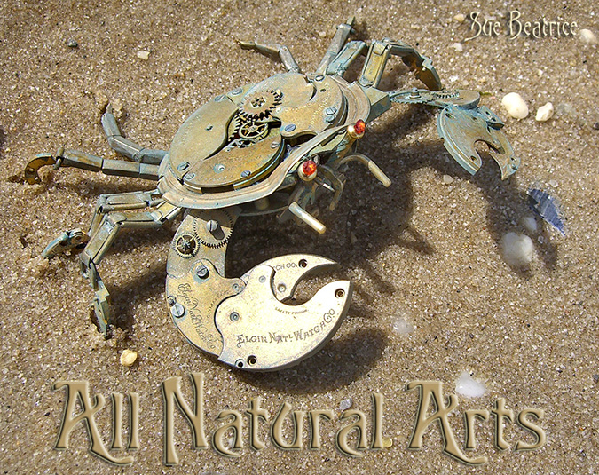 steampunk sculptures crab