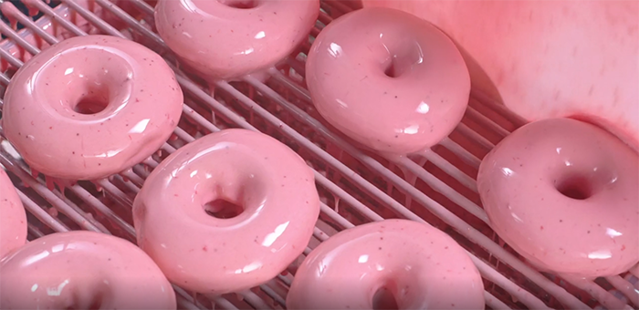 strawberry glazed original donuts