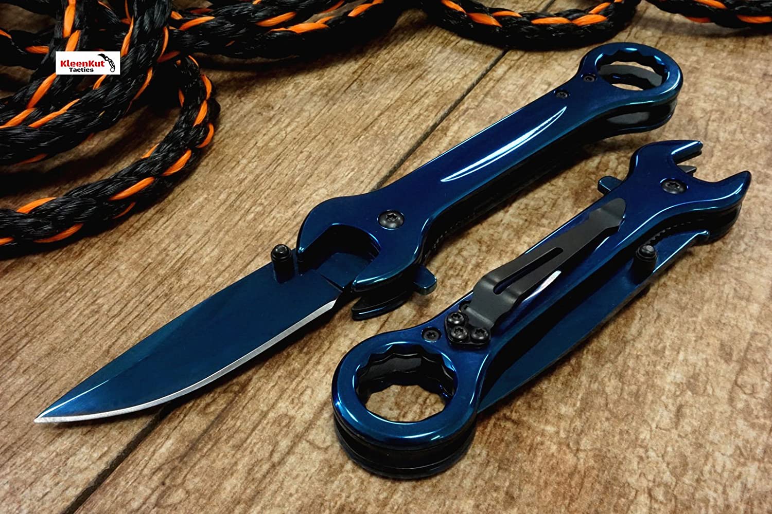 tactical wrench knife blue