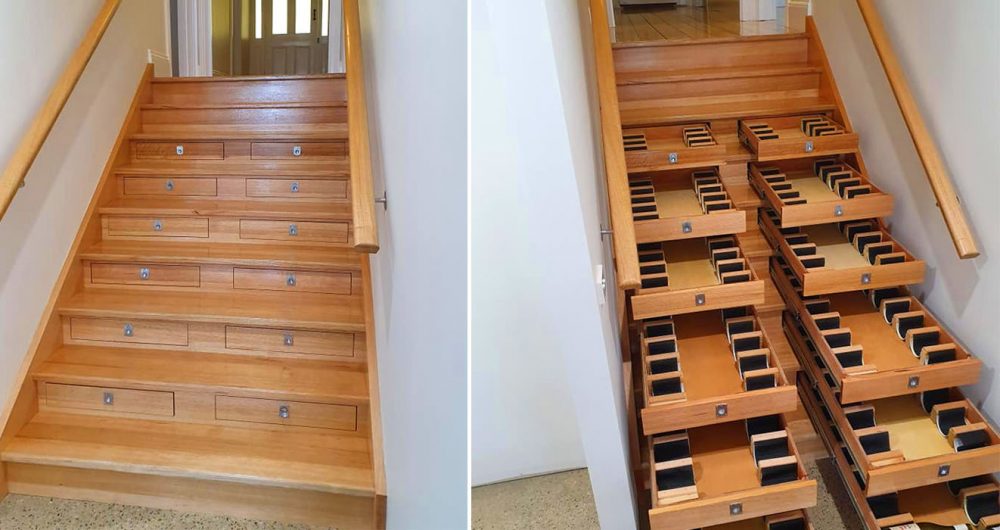 wine storage staircase