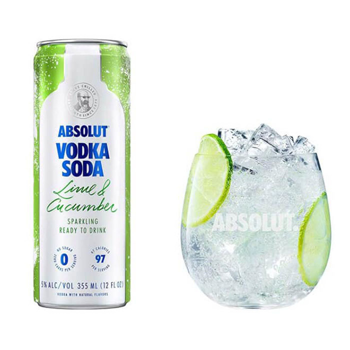 Absolut Vodka Soda Lime and Cucumber