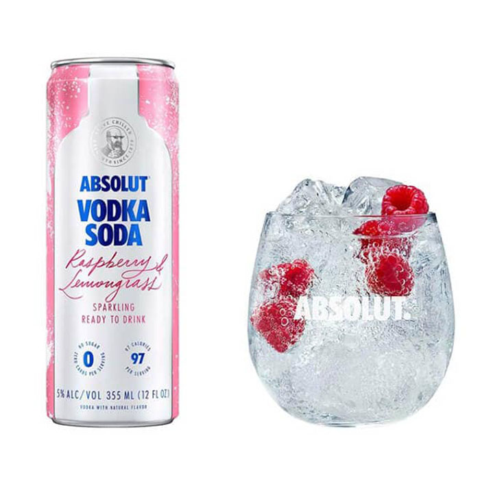 Absolut Vodka Soda Raspberry and Lemongrass