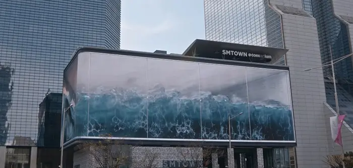 SMTown Coex Atrium LED Facade with Digital Waves