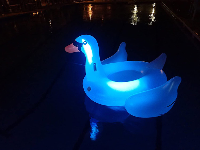 Swimline Light-up Swan Pool Float for Night Swimming