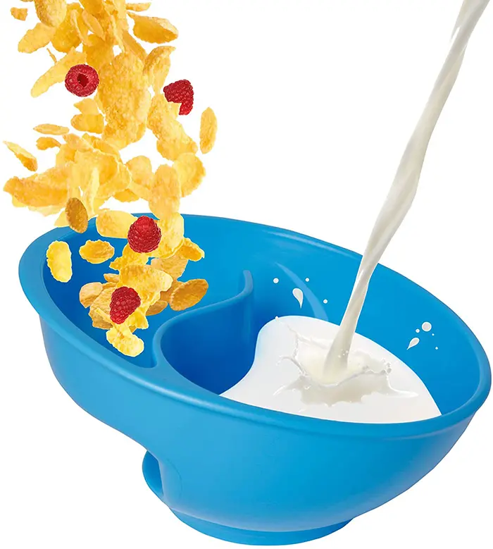 anti-soggy cereal bowl blue