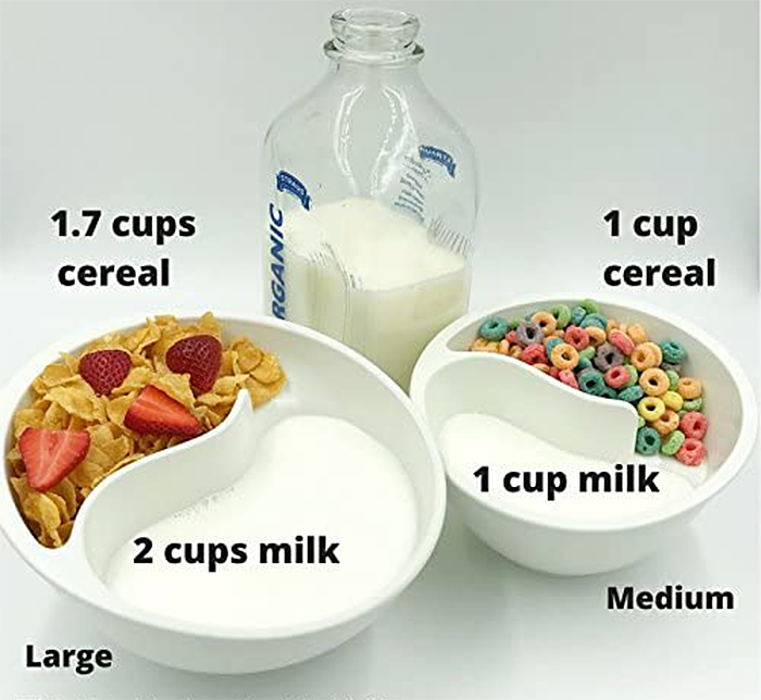 anti-soggy cereal bowl large and medium sizes