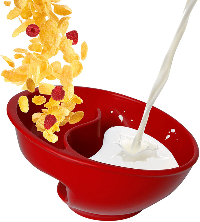 anti-soggy cereal bowl red