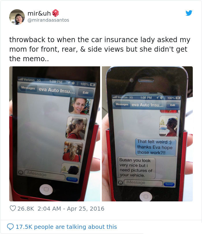 car insurance lady got wrong photos