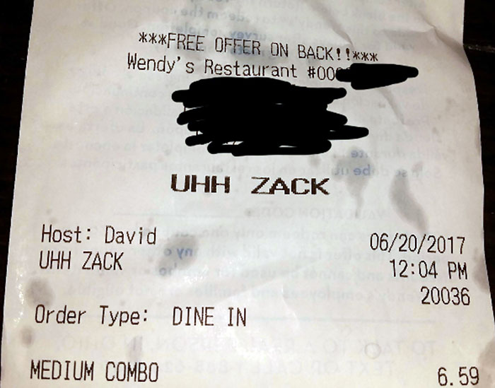 customer name uhh zack