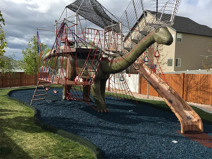 dino statue playground backyard