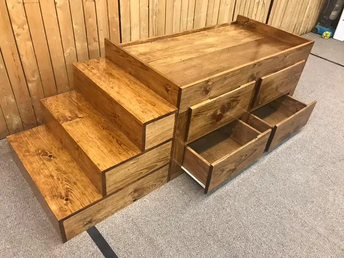 Wooden Kingsize Bed With An Extra, King Size Bed With Dog Insert