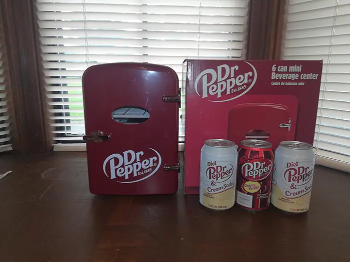 dr pepper mini fridge