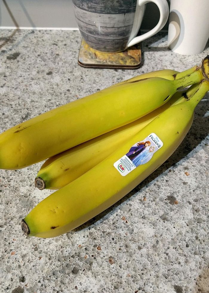 frozen fruit banana with sticker