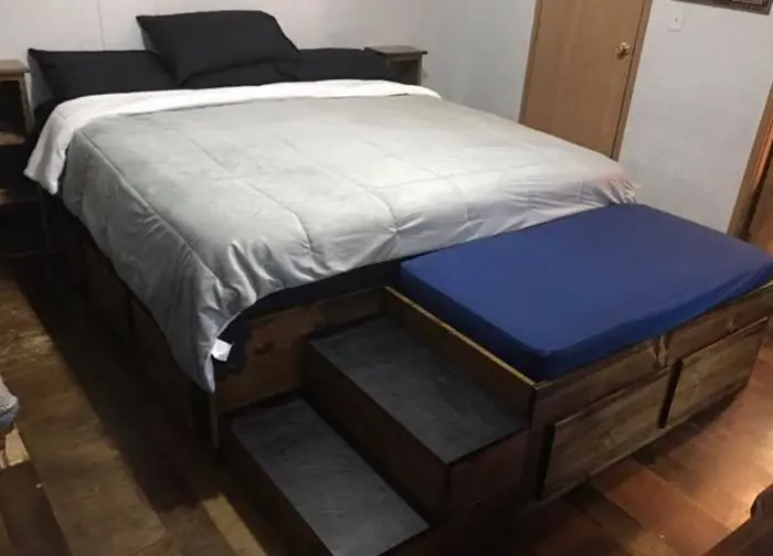 You Can Get A Wooden Kingsize Bed With An Extra Bed At The End For Your Pups