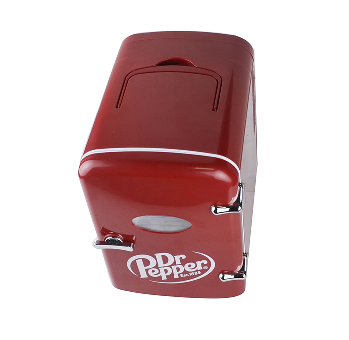 hidden top handle of the dr pepper mini fridge