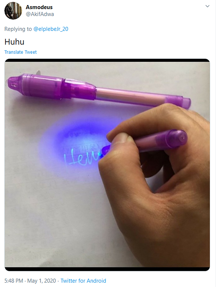 i am this old tweet glow pen
