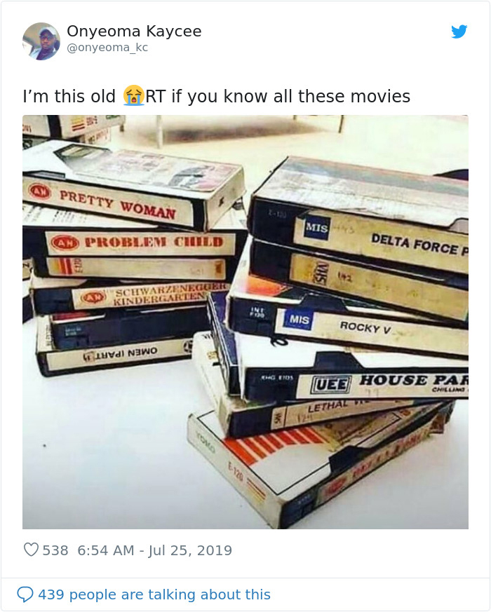 i am this old tweet vhs tapes