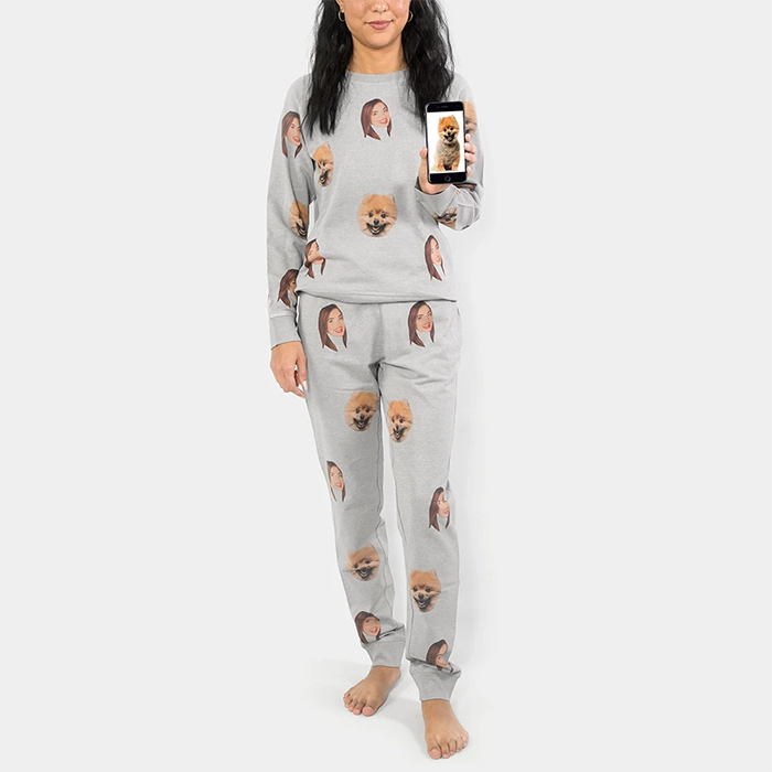 jogger set dog's face print