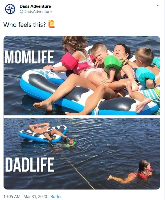 mom life vs dad life memes