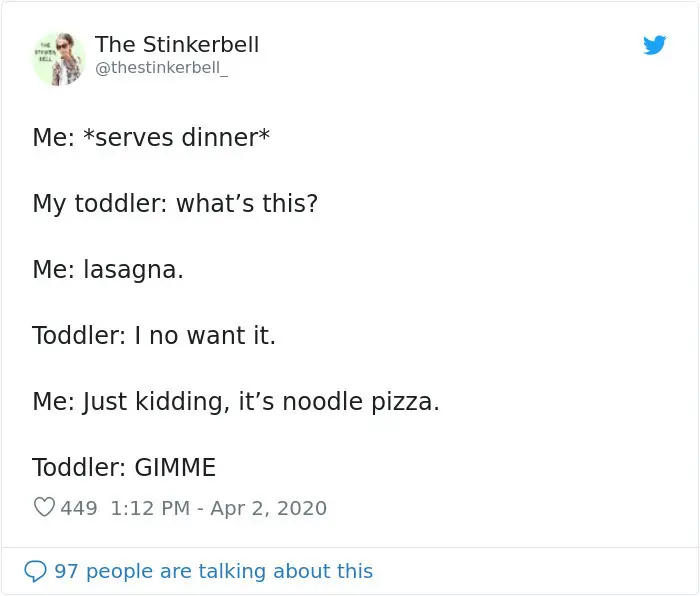parenting tweets noodle pizza
