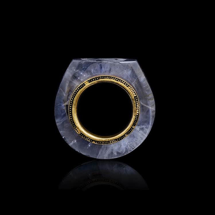 sapphire ring with gold detail