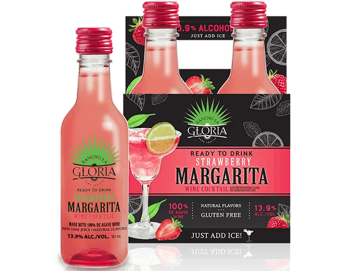 small bottle strawberry margarita