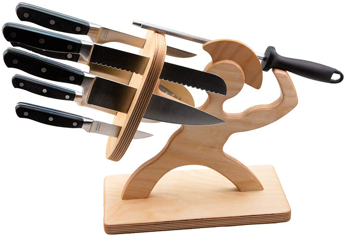 spartan soldier knife block with knife set