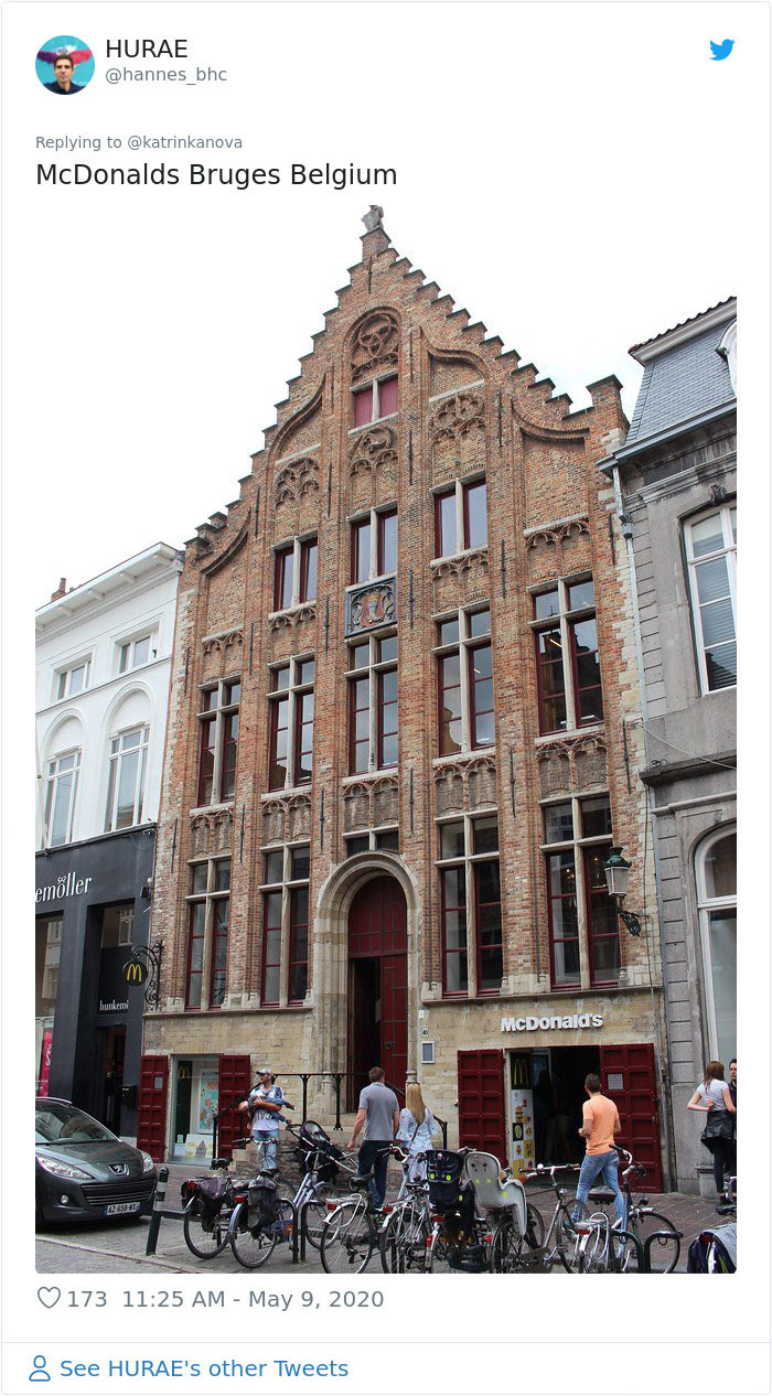 strange mcdonald's church design bruges belgium