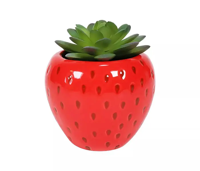 strawberry artificial succulent planter